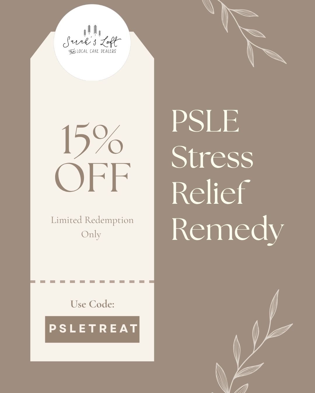 Beige and White Minimalist Discount Coupon Code Instagram Post